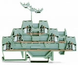 WAGO 3-conductor ground terminal block; 1.5 mm²; center marking; for DIN-rail 35 x 15 and 35 x 7.5; CAGE CLAMP; 1,50 mm²; green-yellow 279-687