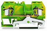 WAGO 3-conductor ground terminal block; 1.5 mm²; center marking; for DIN-rail 35 x 15 and 35 x 7.5; CAGE CLAMP; 1,50 mm²; green-yellow 279-687