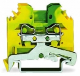 WAGO 3-conductor ground terminal block; 1.5 mm²; center marking; for DIN-rail 35 x 15 and 35 x 7.5; CAGE CLAMP; 1,50 mm²; green-yellow 279-687