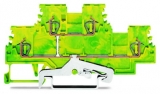WAGO 3-conductor ground terminal block; 1.5 mm²; center marking; for DIN-rail 35 x 15 and 35 x 7.5; CAGE CLAMP; 1,50 mm²; green-yellow 279-687