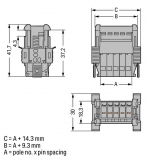 WAGO 3-conductor ground terminal block; 1.5 mm²; center marking; for DIN-rail 35 x 15 and 35 x 7.5; CAGE CLAMP; 1,50 mm²; green-yellow 279-687