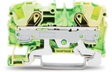 WAGO 3-conductor ground terminal block; 1.5 mm²; center marking; for DIN-rail 35 x 15 and 35 x 7.5; CAGE CLAMP; 1,50 mm²; green-yellow 279-687