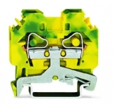 WAGO 3-conductor ground terminal block; 1.5 mm²; center marking; for DIN-rail 35 x 15 and 35 x 7.5; CAGE CLAMP; 1,50 mm²; green-yellow 279-687
