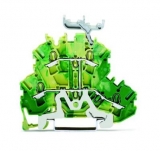WAGO 3-conductor ground terminal block; 1.5 mm²; center marking; for DIN-rail 35 x 15 and 35 x 7.5; CAGE CLAMP; 1,50 mm²; green-yellow 279-687