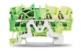 WAGO 3-conductor ground terminal block; 1.5 mm²; center marking; for DIN-rail 35 x 15 and 35 x 7.5; CAGE CLAMP; 1,50 mm²; green-yellow 279-687