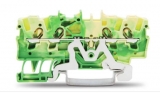 WAGO 3-conductor ground terminal block; 1.5 mm²; center marking; for DIN-rail 35 x 15 and 35 x 7.5; CAGE CLAMP; 1,50 mm²; green-yellow 279-687