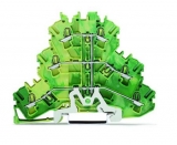 WAGO 3-conductor ground terminal block; 1.5 mm²; center marking; for DIN-rail 35 x 15 and 35 x 7.5; CAGE CLAMP; 1,50 mm²; green-yellow 279-687