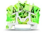 WAGO 3-conductor ground terminal block; 1.5 mm²; center marking; for DIN-rail 35 x 15 and 35 x 7.5; CAGE CLAMP; 1,50 mm²; green-yellow 279-687