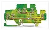 WAGO 3-conductor ground terminal block; 1.5 mm²; center marking; for DIN-rail 35 x 15 and 35 x 7.5; CAGE CLAMP; 1,50 mm²; green-yellow 279-687