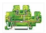 WAGO 3-conductor ground terminal block; 1.5 mm²; center marking; for DIN-rail 35 x 15 and 35 x 7.5; CAGE CLAMP; 1,50 mm²; green-yellow 279-687