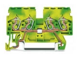 WAGO 3-conductor ground terminal block; 1.5 mm²; center marking; for DIN-rail 35 x 15 and 35 x 7.5; CAGE CLAMP; 1,50 mm²; green-yellow 279-687
