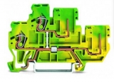 WAGO 3-conductor ground terminal block; 1.5 mm²; center marking; for DIN-rail 35 x 15 and 35 x 7.5; CAGE CLAMP; 1,50 mm²; green-yellow 279-687