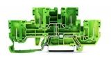 WAGO 3-conductor ground terminal block; 1.5 mm²; center marking; for DIN-rail 35 x 15 and 35 x 7.5; CAGE CLAMP; 1,50 mm²; green-yellow 279-687