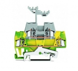 WAGO 3-conductor ground terminal block; 1.5 mm²; center marking; for DIN-rail 35 x 15 and 35 x 7.5; CAGE CLAMP; 1,50 mm²; green-yellow 279-687