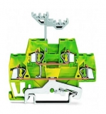 WAGO 3-conductor ground terminal block; 1.5 mm²; center marking; for DIN-rail 35 x 15 and 35 x 7.5; CAGE CLAMP; 1,50 mm²; green-yellow 279-687