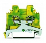 WAGO 3-conductor ground terminal block; 1.5 mm²; center marking; for DIN-rail 35 x 15 and 35 x 7.5; CAGE CLAMP; 1,50 mm²; green-yellow 279-687