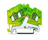 WAGO 3-conductor ground terminal block; 1.5 mm²; center marking; for DIN-rail 35 x 15 and 35 x 7.5; CAGE CLAMP; 1,50 mm²; green-yellow 279-687