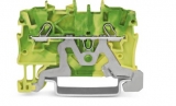 WAGO 3-conductor ground terminal block; 1.5 mm²; center marking; for DIN-rail 35 x 15 and 35 x 7.5; CAGE CLAMP; 1,50 mm²; green-yellow 279-687