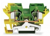 WAGO 3-conductor ground terminal block; 1.5 mm²; center marking; for DIN-rail 35 x 15 and 35 x 7.5; CAGE CLAMP; 1,50 mm²; green-yellow 279-687